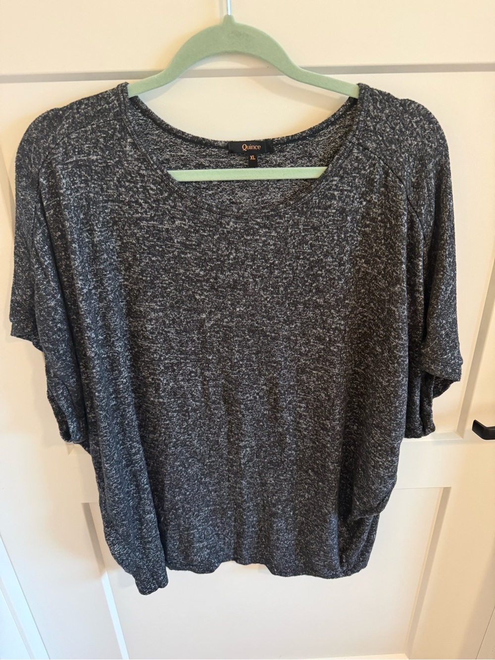 Quince Brushed Short Sleeve Lounge Tee XL Charcoal Lenzing Ecovero Oversized